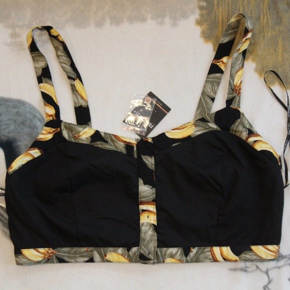 NWT | Forever 21 | Plus Size Top | Tropical Print Crop Top | Bra Top | Size 2X - Picture 3 of 5